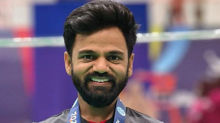 Special Arrangement : Krishna Nagar poses with the bronze medal.