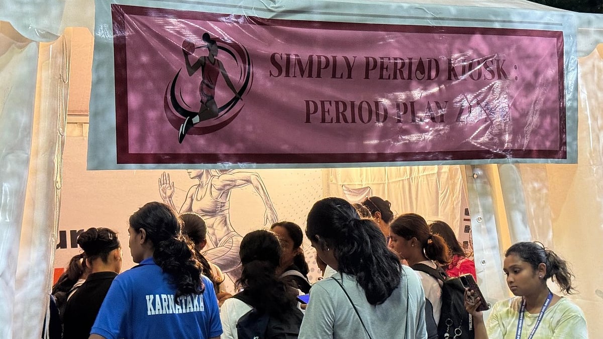 | Photo: BSSA/SSF : The Simply Period kiosk at the Khelo India Youth Games 2025 in Bihar.