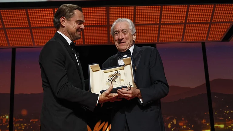 Robert De Niro receives honorary Palme d’Or from Leonardo DiCaprio at Cannes 2025 - AP