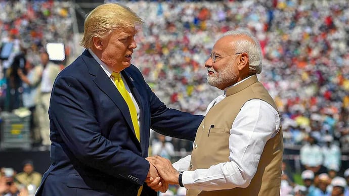 US President Donald Trump with PM Modi