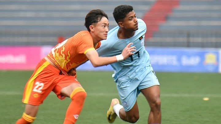 | Photo: Facebook/Md.Mursed Ali : Bangladesh U-19's Md Mursed Ali playing against Bhutan U-19 in the SAFF U-19 Championship 2025.