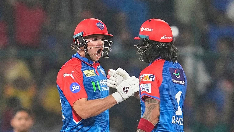 Delhi Capitals batters during a match vs the Rajasthan Royals. - File