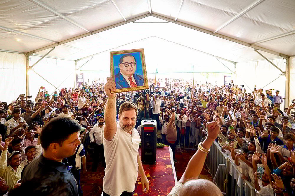 | Photo: AICC via PTI : Rahul Gandhi in Darbhanga