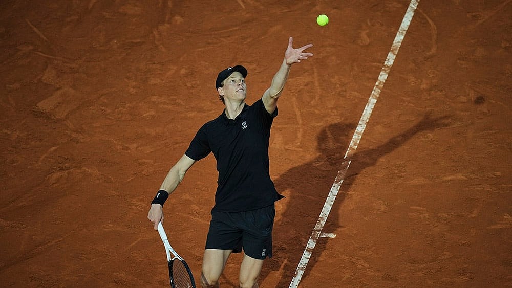 | Photo: AP/Andrew Medichini : Jannik Sinner at Italian Open 2025. 