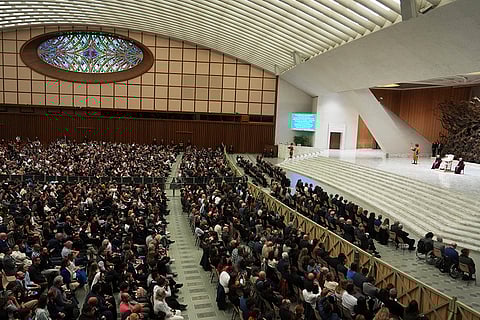 Pope Leo XIV meets with members of the international media
