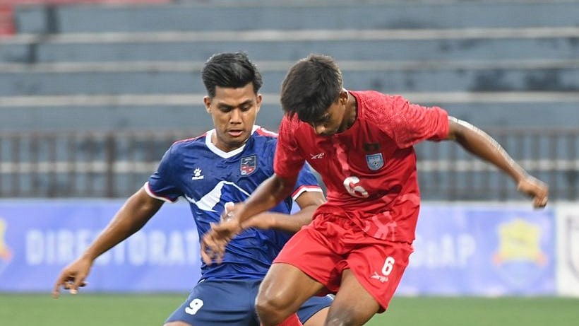 Photo: X | Indian Football Team : Nepal Vs Bangladesh semi-final match of the SAFF U-19 Championships 2025.