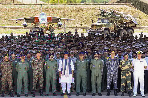 Rajnath Singh visits Bhuj air force station