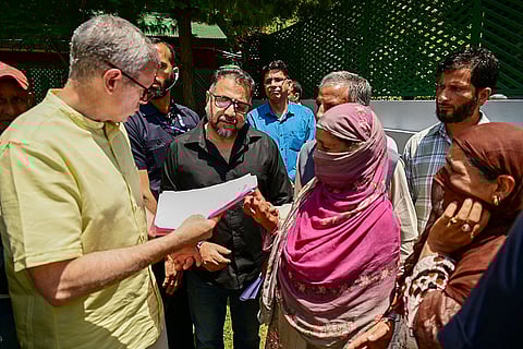 Omar Abdullah listens to people's grievances