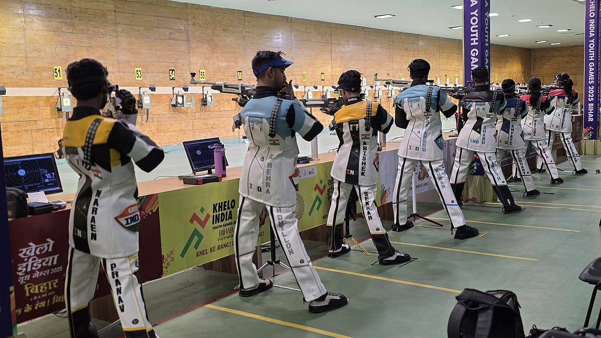 Special Arrangements : Indian junior rifle shooters in action.