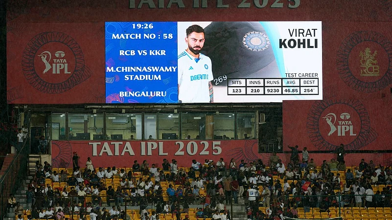 Virat Kohli signboard at M Chinnaswamy Stadium