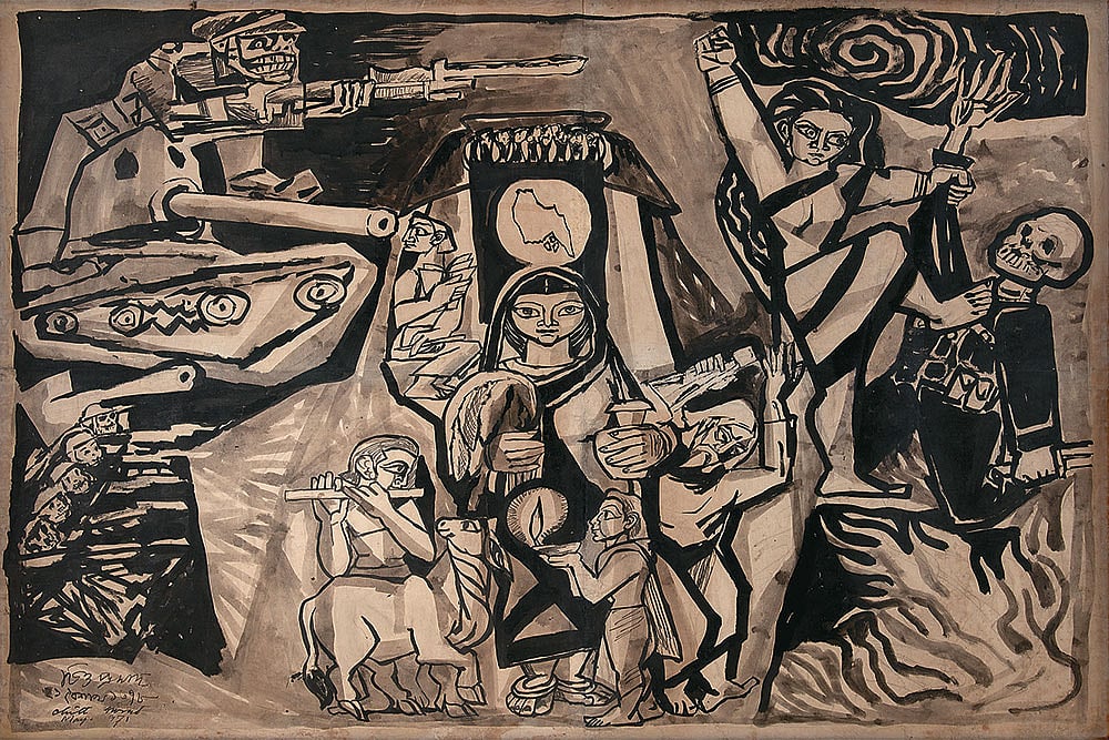 Courtesy DAG : ‘Bangladesh War’ (1971) Artwork by Chittaprosad