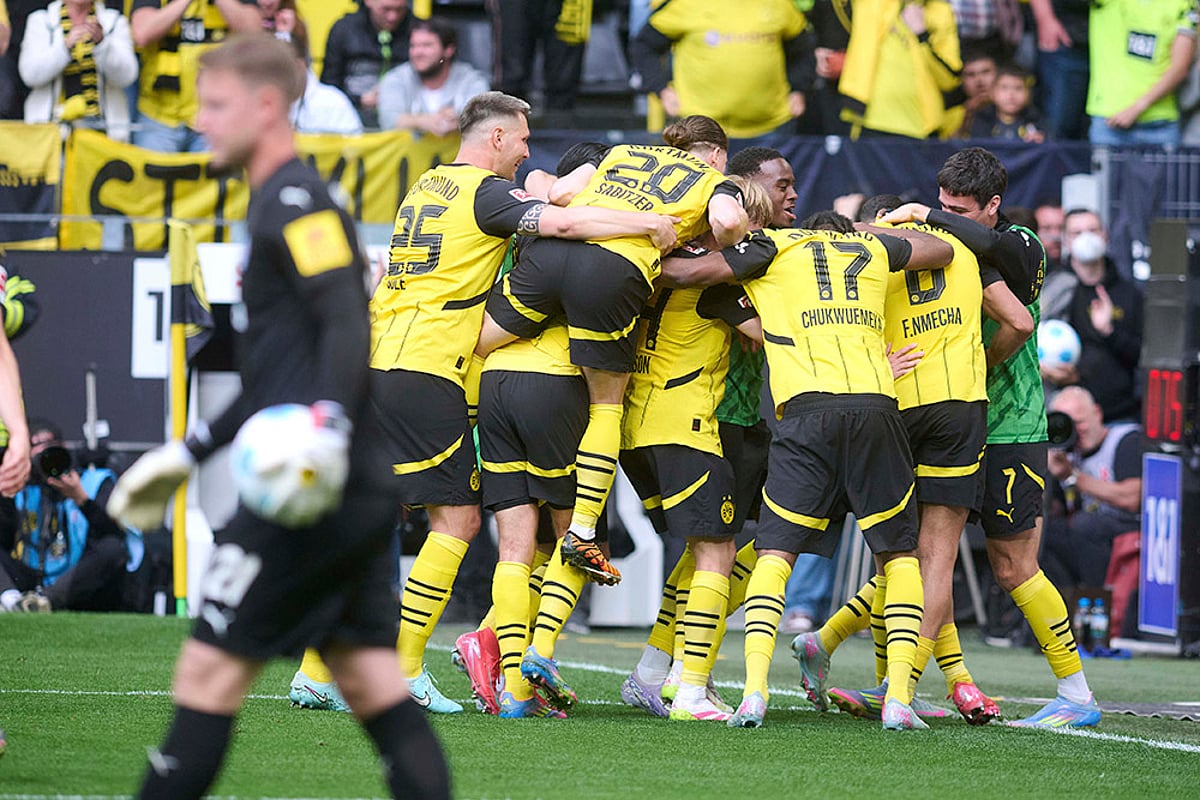 Germany Soccer Bundesliga Borussia Dortmund vs Holstein Kiel: Felix Nmecha