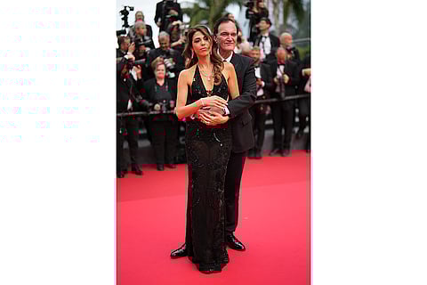 Cannes 2025 Day 5: Daniella Pick and Quentin Tarantino during Nouvelle Vague premiere