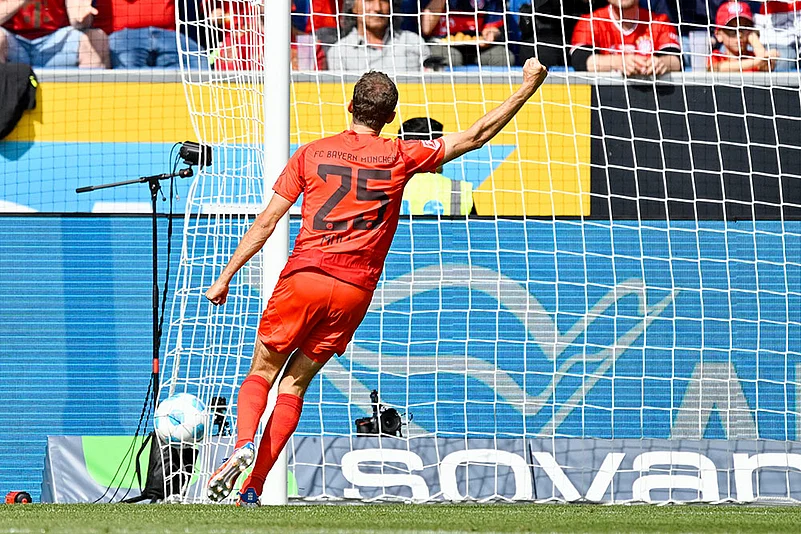 Germany Soccer Bundesliga Hoffenheim vs Bayern Munich: Thomas Mueller