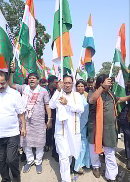 CM Shri Vishnu Deo Sai Honours Martyrs' Families During ‘Tiranga Yatra’ In Jashpur