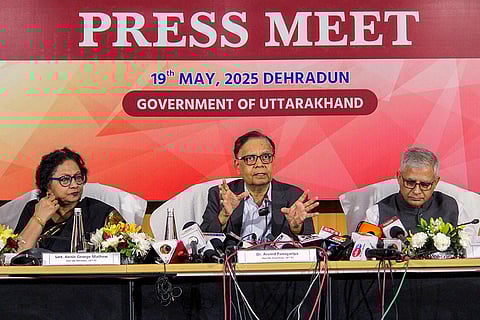 Arvind Panagariya addresses media