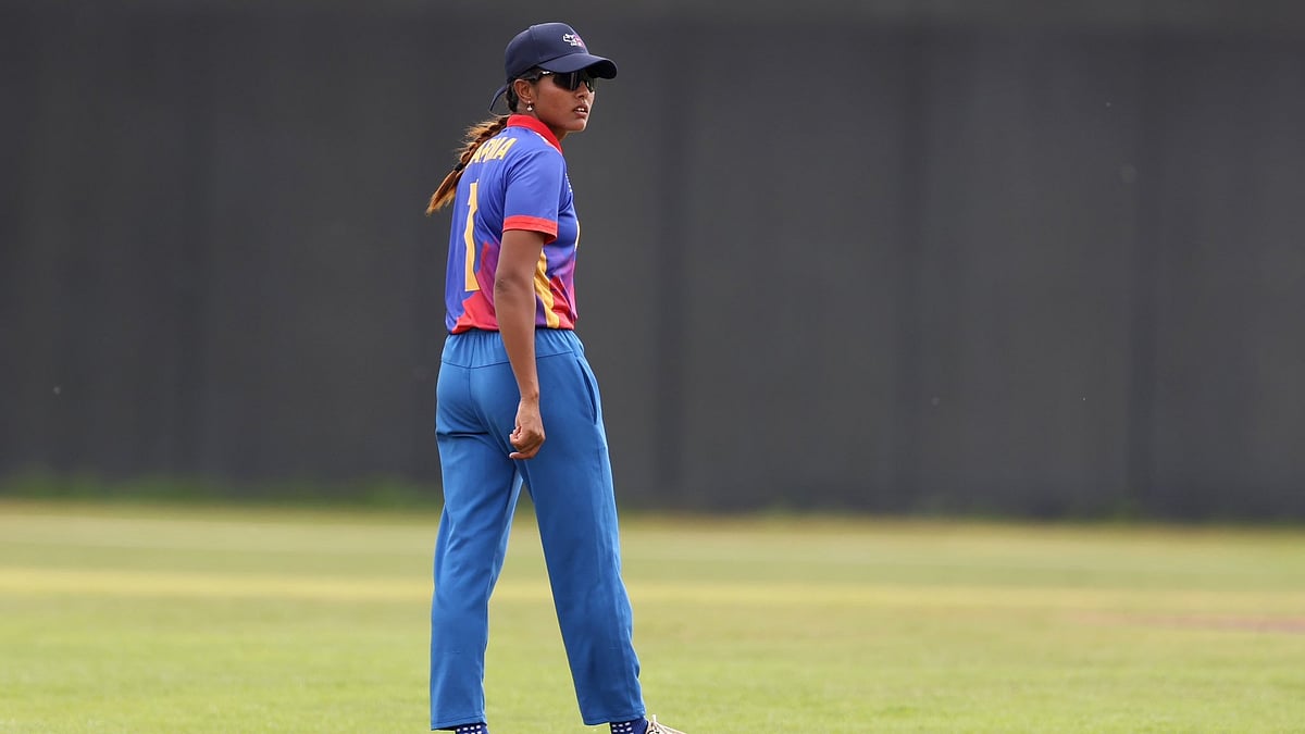 X/CricketNep : NEP-W skipper Indu Barma on the field.