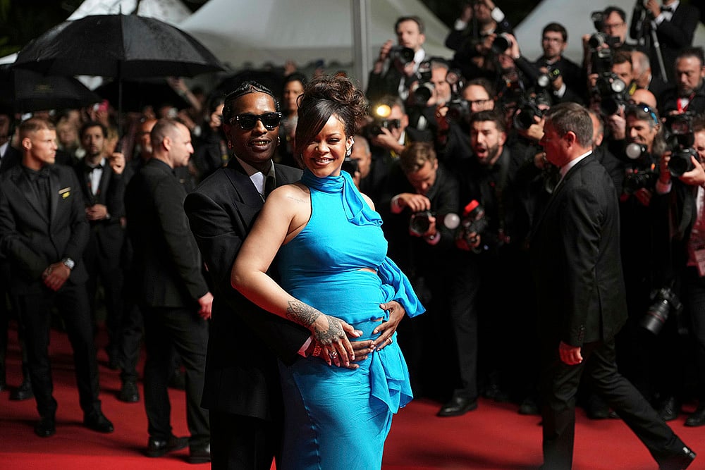 | Photo: Lewis Joly/Invision/AP : Cannes 2025, Day 7: A$AP Rocky and Rihanna during Highest 2 Lowest premiere