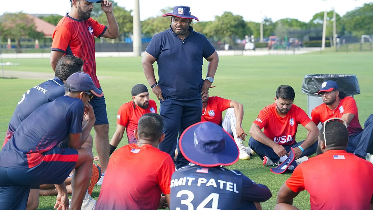 | Photo: X/usacricket : USA National Cricket Team in training ahead of their match against Oman.
