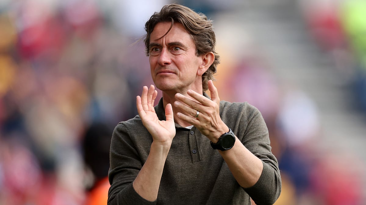 Thomas Frank applauds Brentford's fans after last week's loss to Fulham