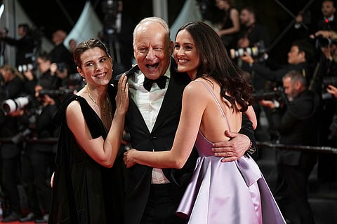 Cannes 2025, Day 9: Inga Ibsdotter Lilleaas, from left, Stellan Skarsgard and Renate Reinsve