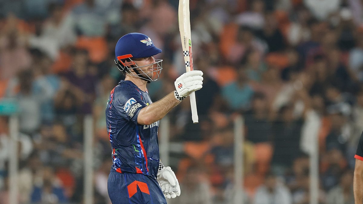 Mitchell Marsh celebrates his century