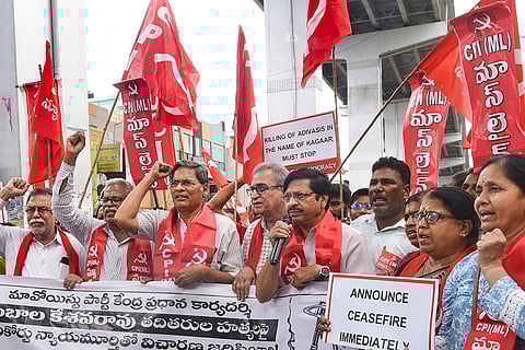 Left parties' protest