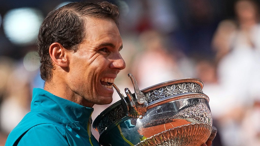 AP : File photo of Rafael Nadal after he won the French Open 2022 men's singles title.