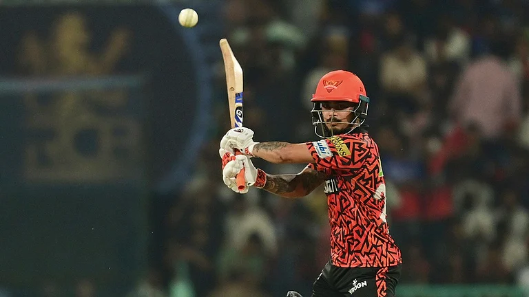 Sunrisers Hyderabad's Ishan Kishan plays a shot during their Indian Premier League match against Royal Challengers Bengaluru in Lucknow. - AP