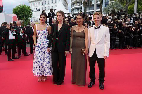 Cannes 2025, Day 10: Cassandra Cano, from left, Raika Hazanavicius, third from left and Valentin Campagne