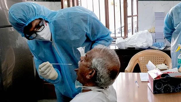 Covid-19 testing underway at a hospital
