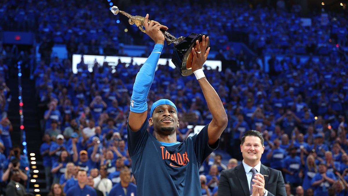 Oklahoma City Thunder's Shai Gilgeous-Alexander receives MVP trophy