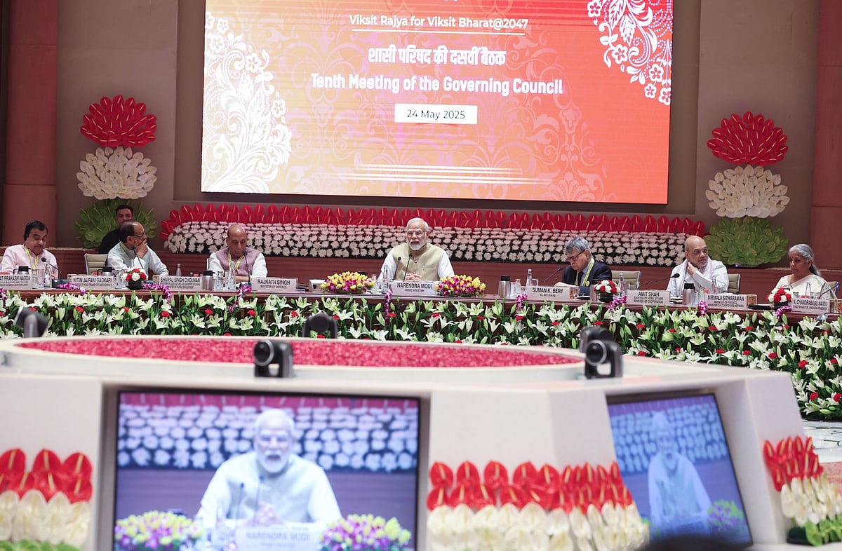 PM Modi at the NITI Aayog meeting on Saturday - X.@NITIAayog