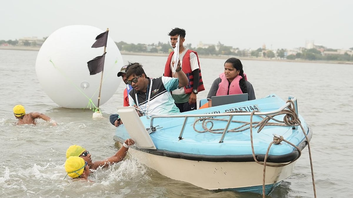 Special arrangement : Open beach swimming competition at Khelo India Beach Games 2025.
