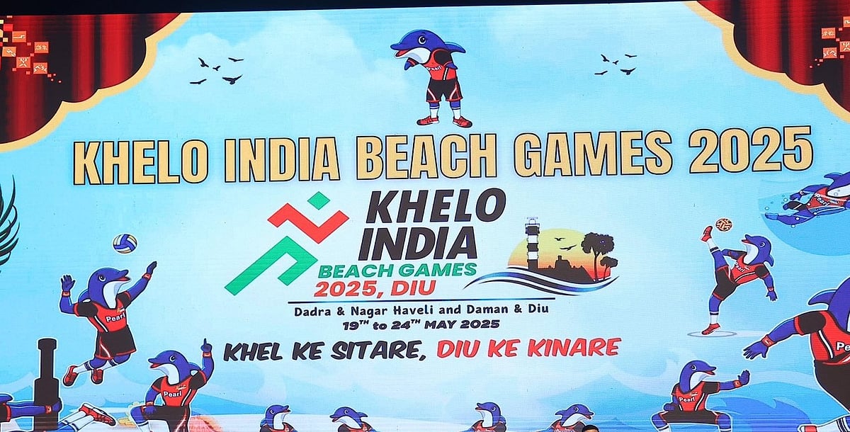 | Photo: X/mansukhmandviya : The opening ceremony of the Khelo India Beach Games 2025 in Diu.