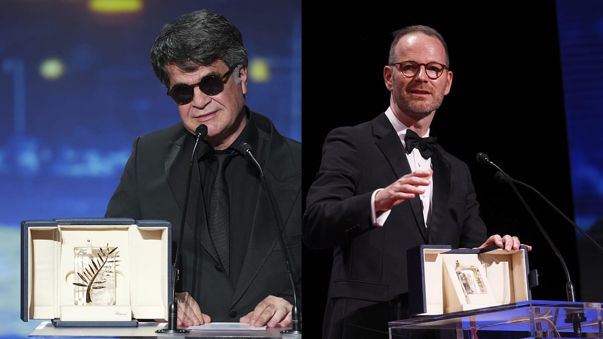 AP : (L) Jafar Panahi bags Palme d’Or, for It Was Just an Accident and (R) Joachim Trier wins Grand Prix for Sentimental Value at Cannes 2025