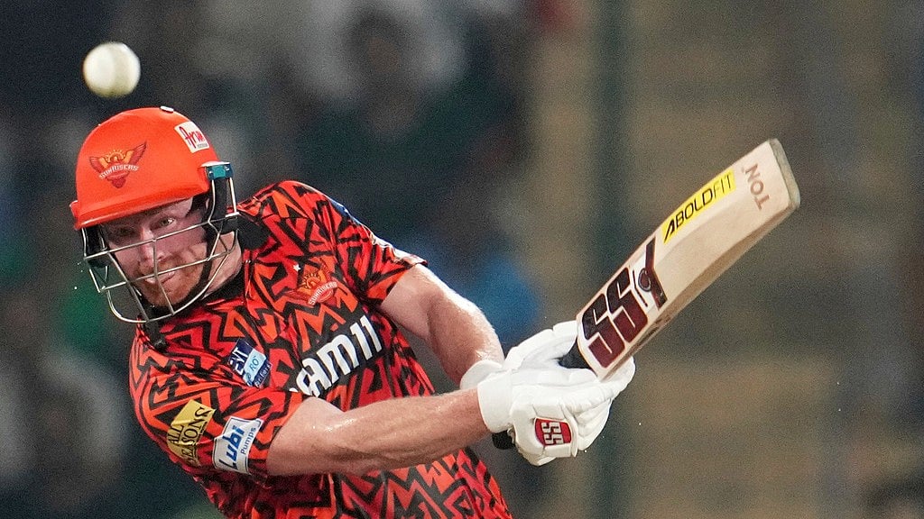AP : Sunrisers Hyderabad's Heinrich Klaasen plays a shot during their Indian Premier League 2025 match against Kolkata Knight Riders at Arun Jaitley Stadium in New Delhi.