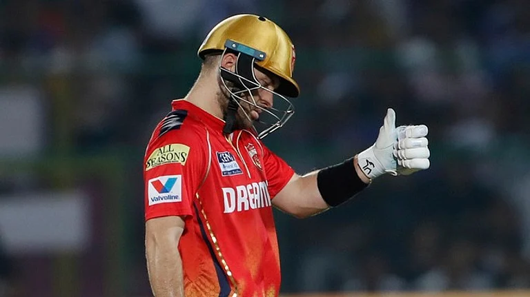 Punjab Kings' Josh Inglis celebrates after scoring fifty runs - AP/Surjeet Yadav