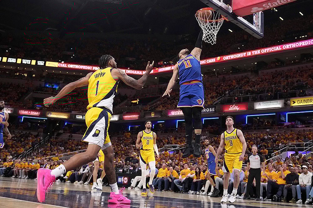 | Photo: AP/AJ Mast : NBA Eastern Conference finals playoffs: New York Knicks vs Indiana Pacers