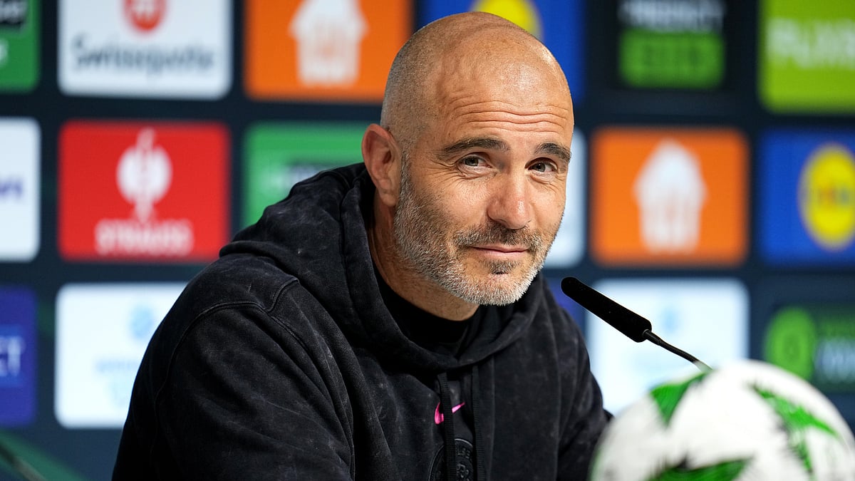 Enzo Maresca pictured at Tuesday's pre-match press conference