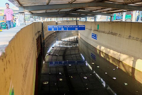 Waterlogged subway after rains