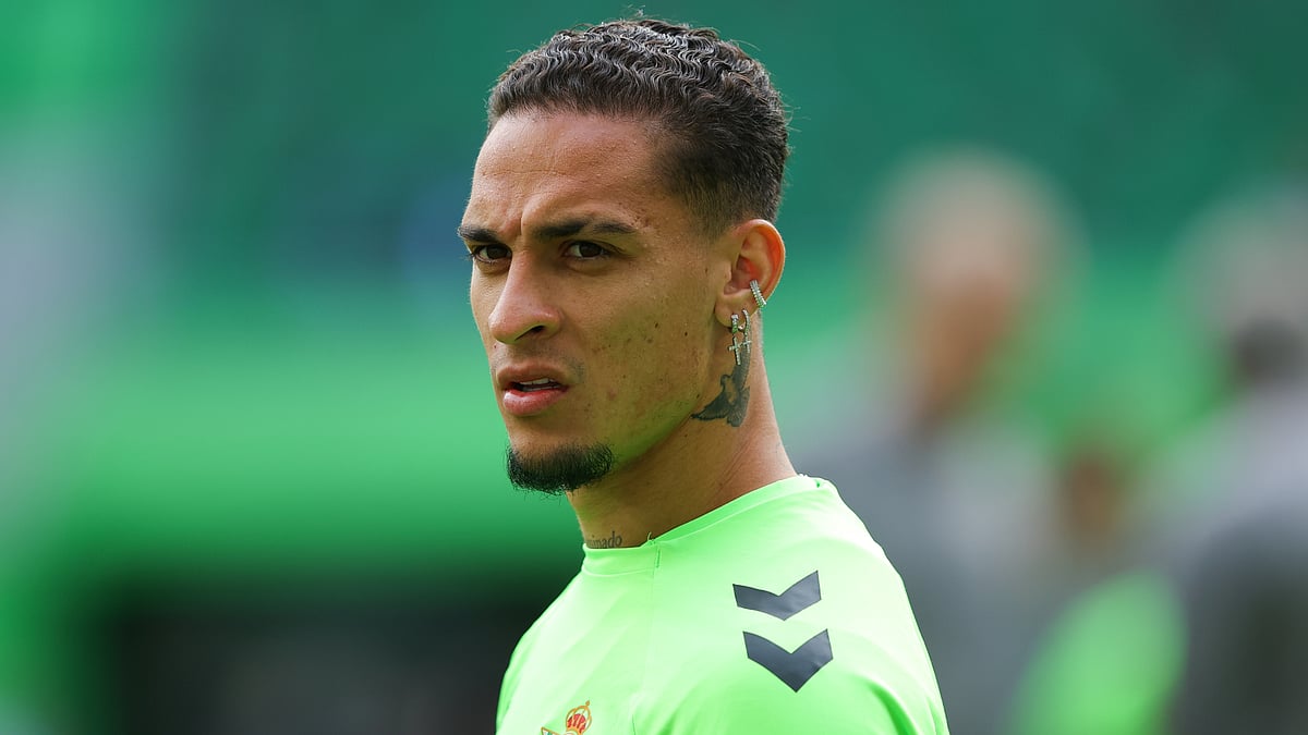 Antony pictured during an open Real Betis training session on Tuesday