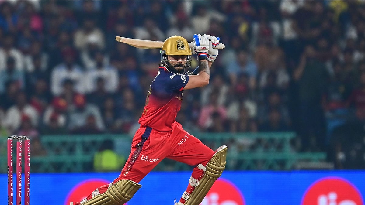 AP Photo : Royal Challengers Bengaluru's Virat Kohli plays a shot during the Indian Premier League cricket match at Atal Bihari Vajpayee Ekana Cricket Stadium in Lucknow.