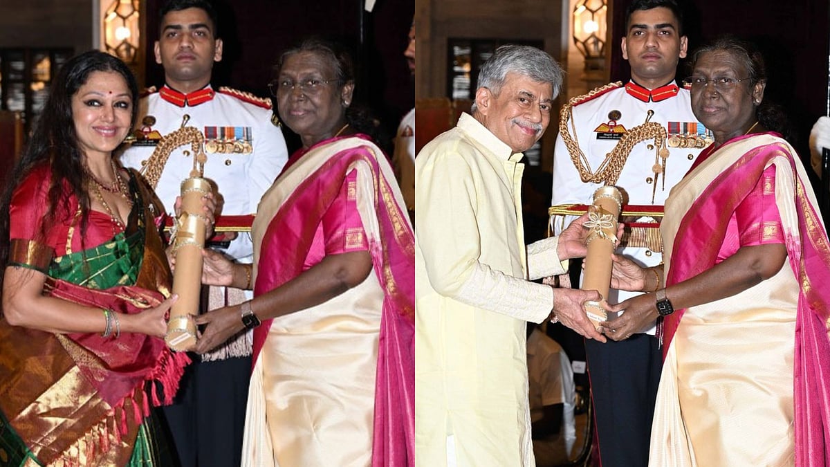 X : Shobana and Anant Nag conferred with Padma Awards 2025 by President Droupadi Murmu
