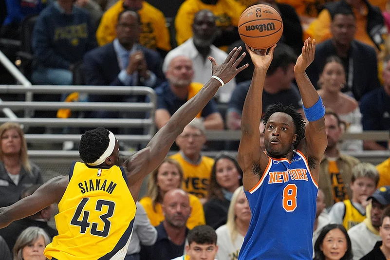 NBA basketball playoffs Eastern Conference finals Game 4 Knicks vs Pacers: OG Anunoby