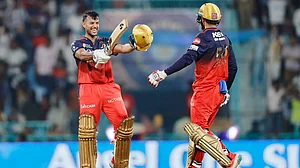 | Photo: X/mayankcricket : Royal Challengers Bengaluru's Mayank Agarwal in action against Lucknow Super Giants in IPL 2025.