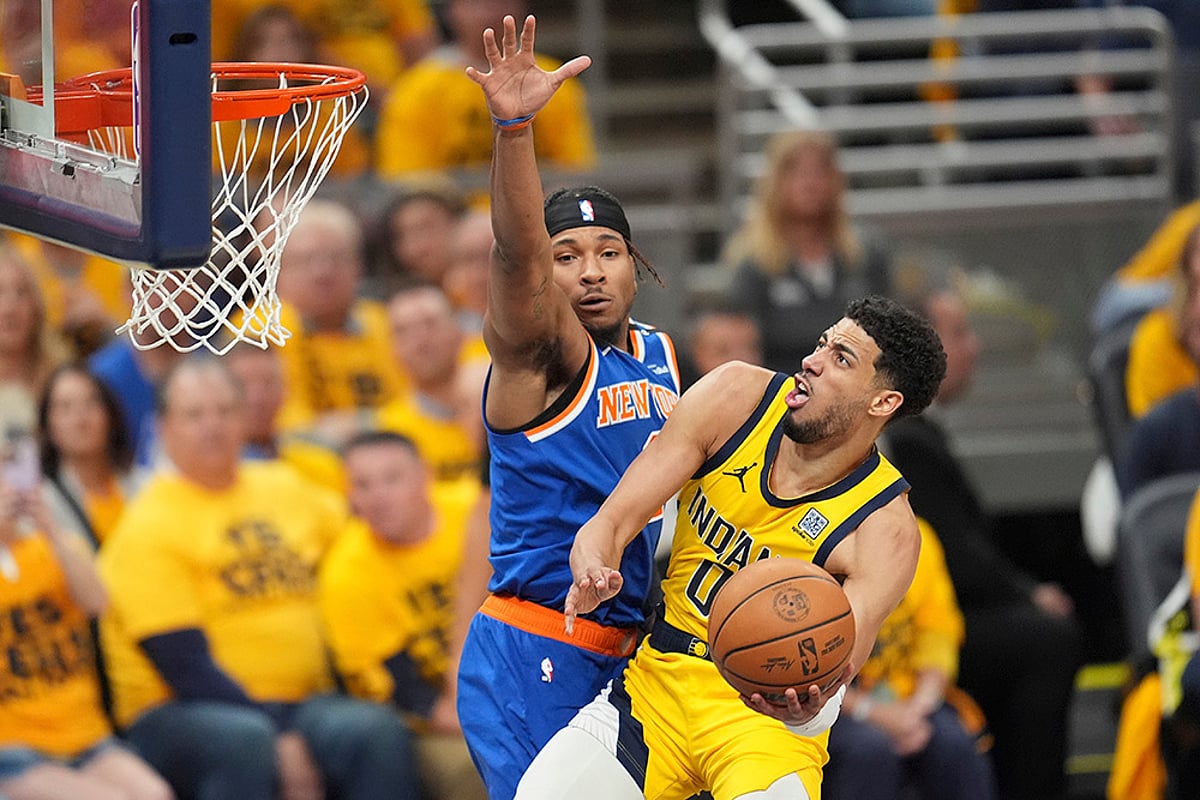 NBA basketball playoffs Eastern Conference finals Game 4 Knicks vs Pacers: Tyrese Haliburton