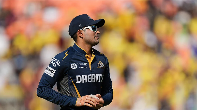 Gujarat Titans captain Shubman Gill takes the catch. AP