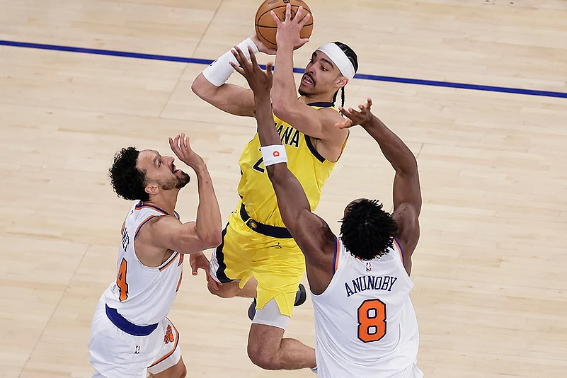 NBA basketball Eastern Conference final game 5 Knicks vs Pacers: Andrew Nembhard