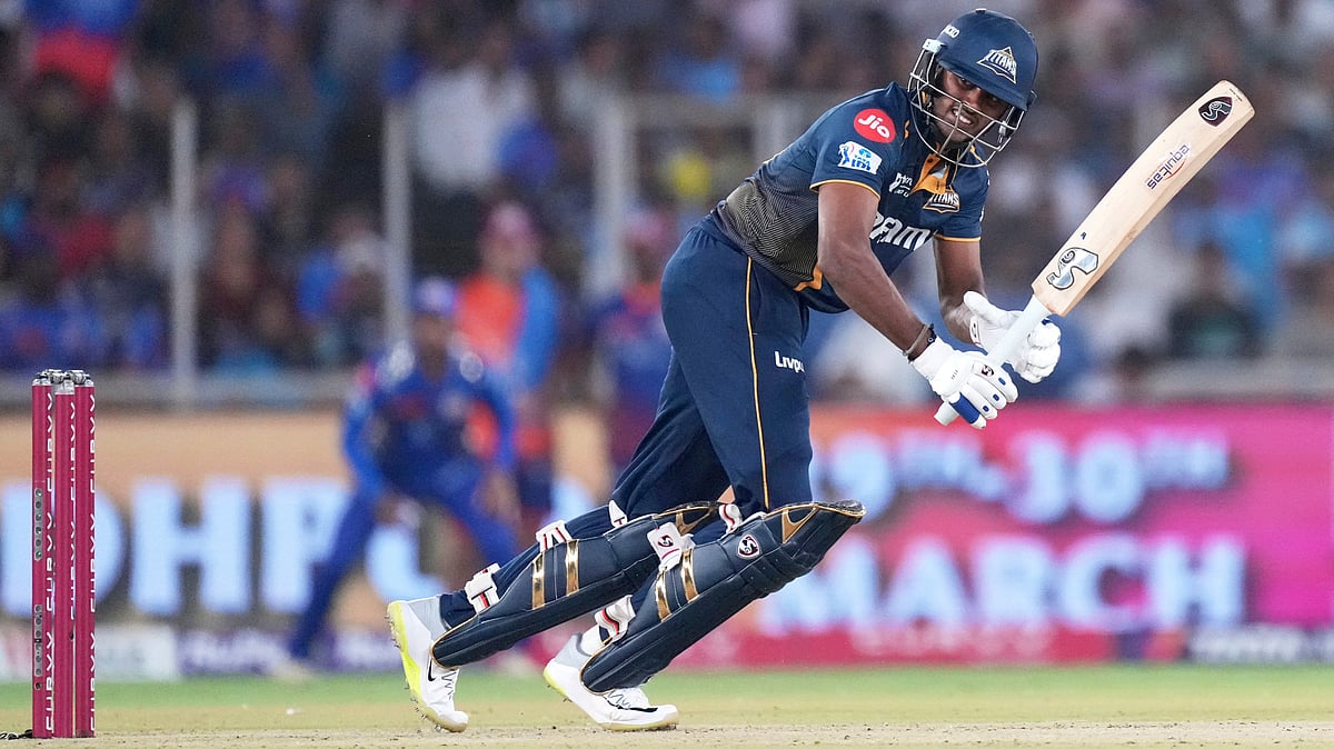  (AP Photo/Ajit Solanki) : Gujarat Titans' Sai Sudharsan bats during the Indian Premier League cricket match between Gujarat Titans and Mumbai Indians at Narendra Modi Stadium in Ahmedabad, India, Saturday, March 29, 2025.